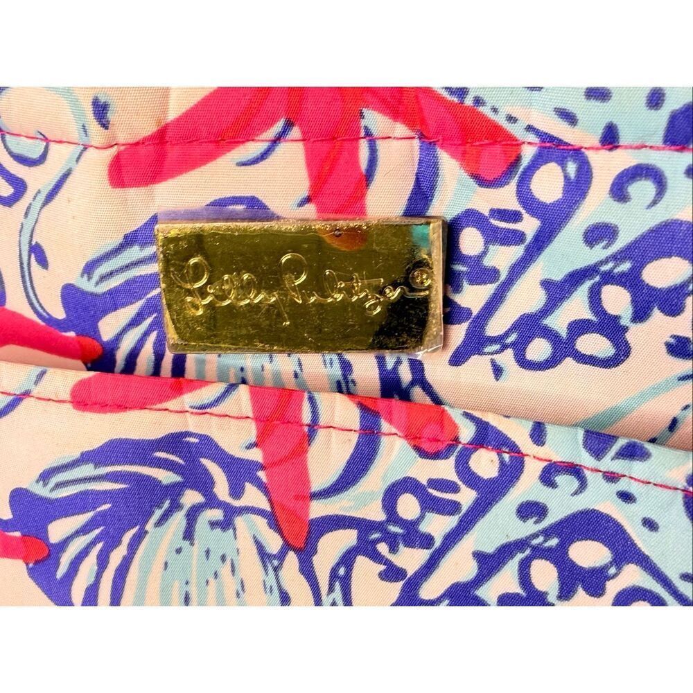 Lilly Pulitzer She She Shells Insulated Cooler Tote Beach Bag Pink Blue 15.5x10x - Picture 6 of 15
